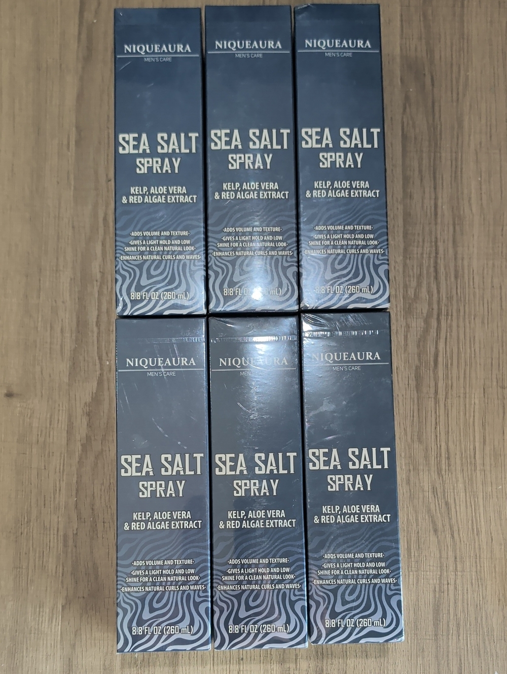 Nique Sea Salt Spray - Deep Navy & Silver Packaging